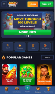 highspin 1 cas screen justuk