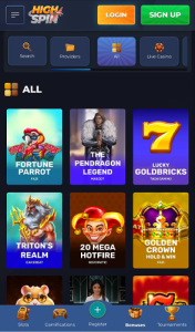 highspin 2 cas screen justuk